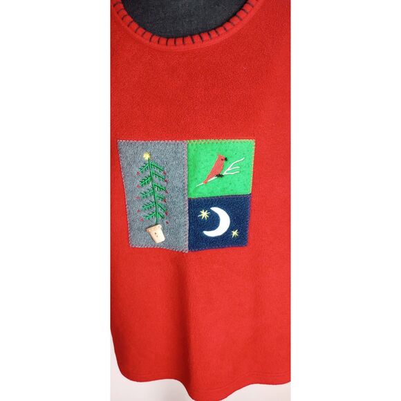 Christmas Sweater / Fleece X-Mas Top ~ Size M / Xmas Trees, Cardinals - Picture 8 of 8